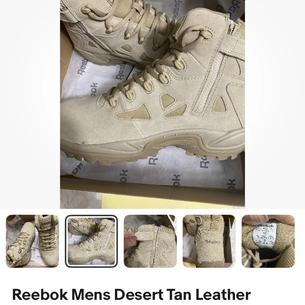 NWT Reebok Beige High-Top  Rapid Response Military Boots size 11